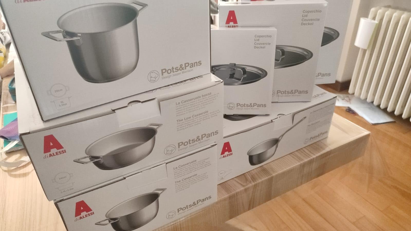 Alessi Pots and Pans AJM100S7 Batteria Pentole 7 Pezzi Inox