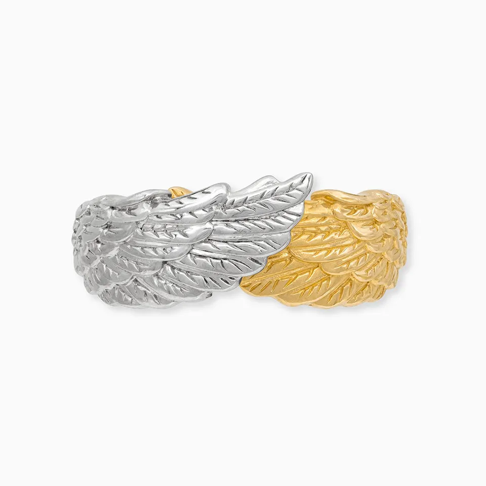 Engelsrufer Flügel Bicolor anello argento regolabile ala
