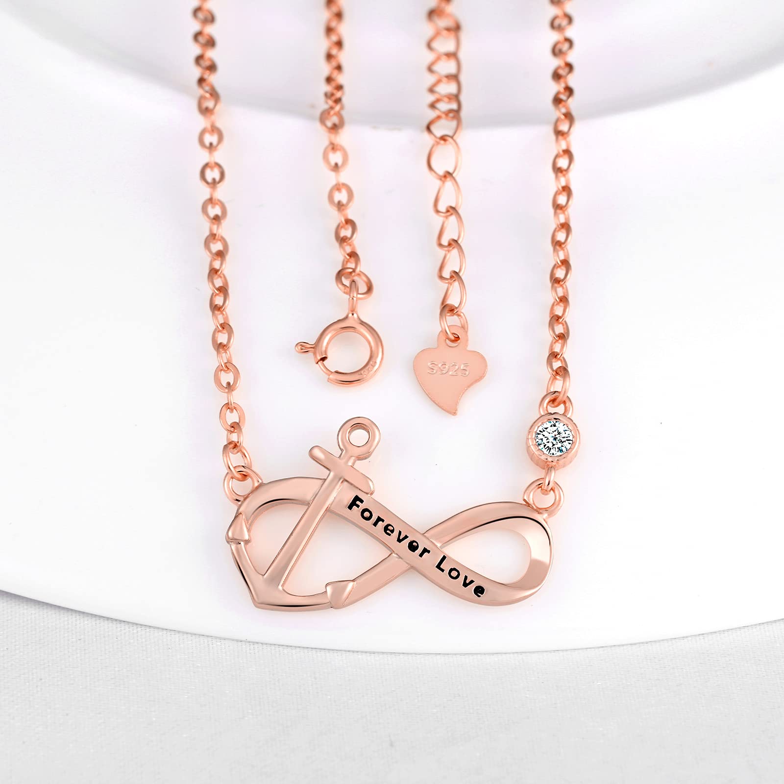 INFINIONLY Fashion Collana infinito oro rosa argento 925