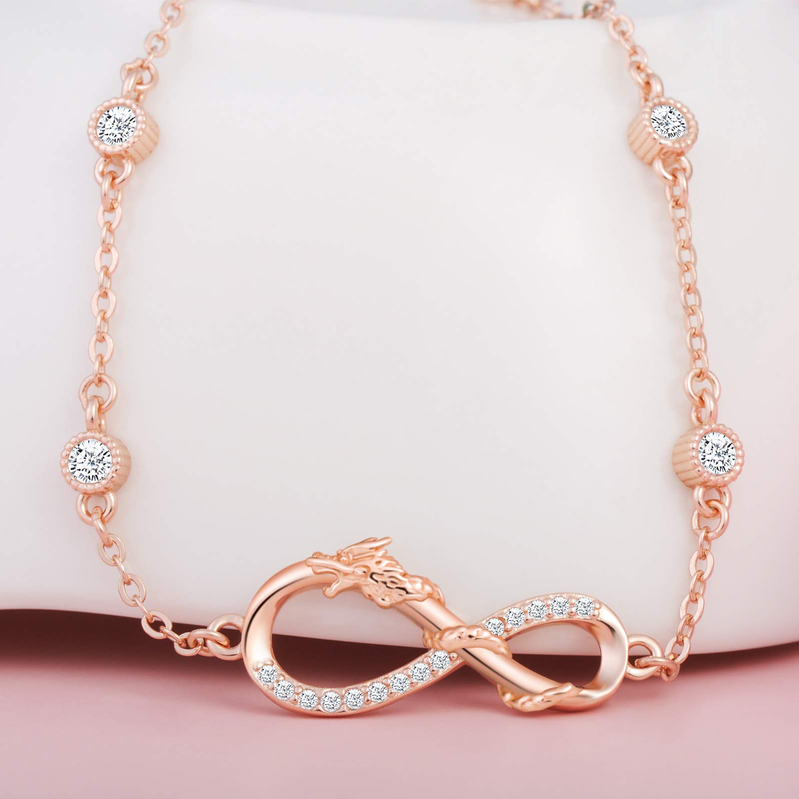 INFINIONLY Fashion Bracelets bracciale argento drago diamante