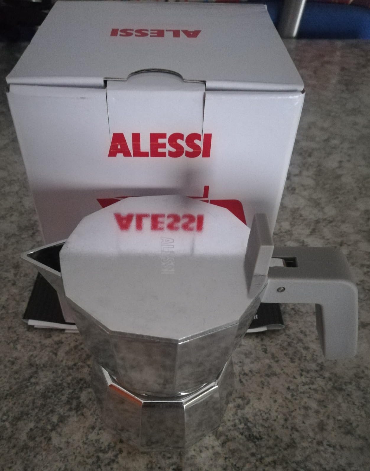 Alessi DC06/3 Moka Caffettiera Alluminio 3 Tazze Grigio 15 cl