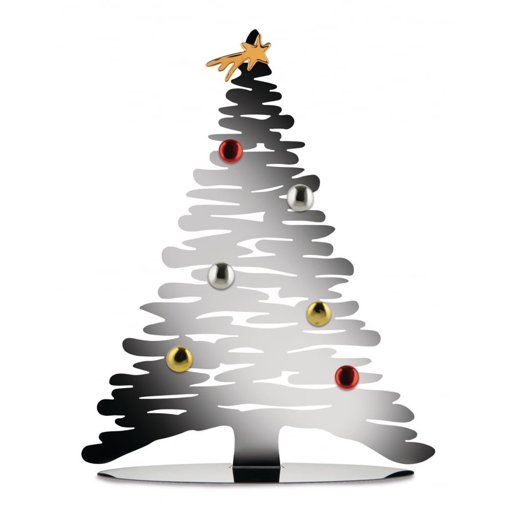 Alessi Bark BM06 albero Natale acciaio argento lucido 45 cm