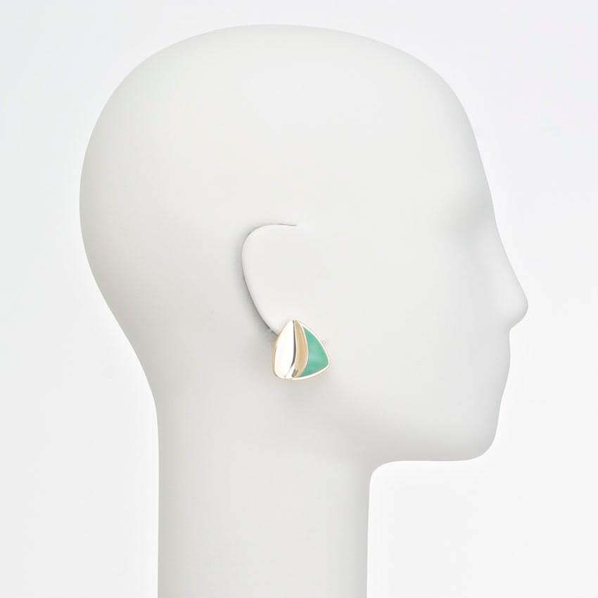 Chic Ad Hoc Orecchino Clip Freccia Oro Verde Giada