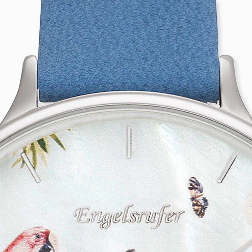 Engelsrufer Paradise orologio acciaio pelle azzurro madreperla