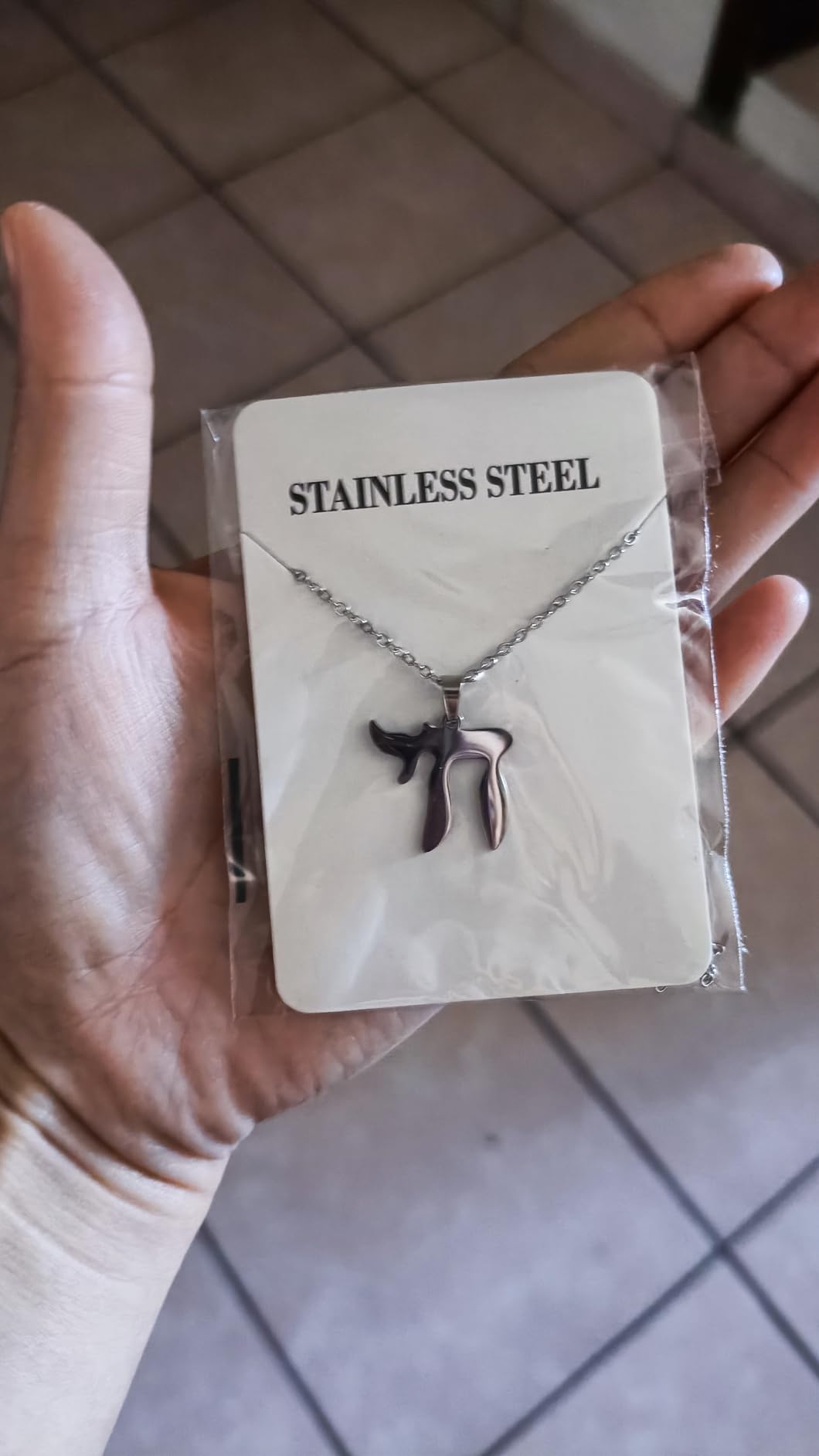 EUEAVAN Necklaces collana chai argento donna simbolo vita