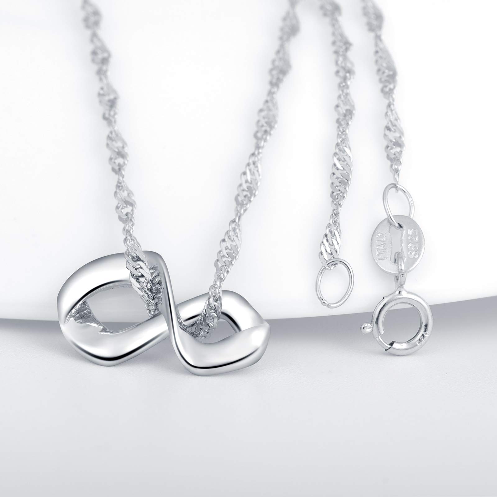 INFINIONLY Fashion Collana argento 925 infinito asimmetrico