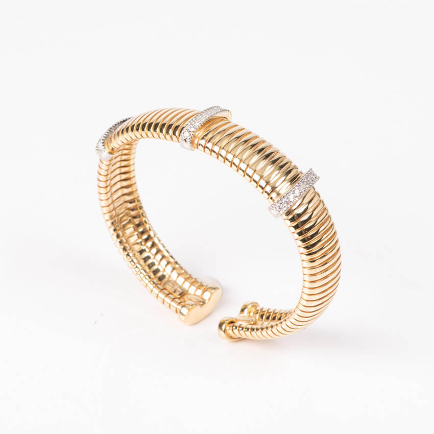 Chic Ad Hoc Bracciali Rigido tubogas argento zirconi