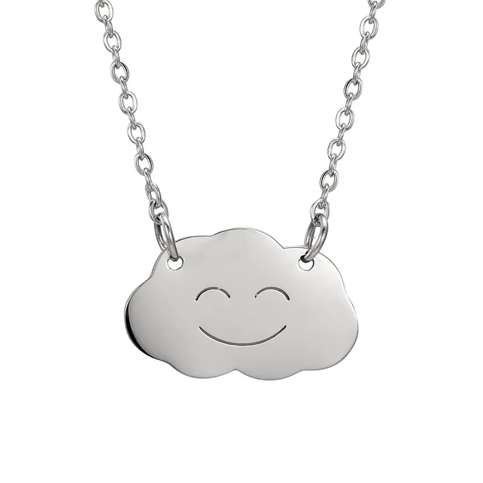 EUEAVAN Necklaces Collana nuvola smiley acciaio