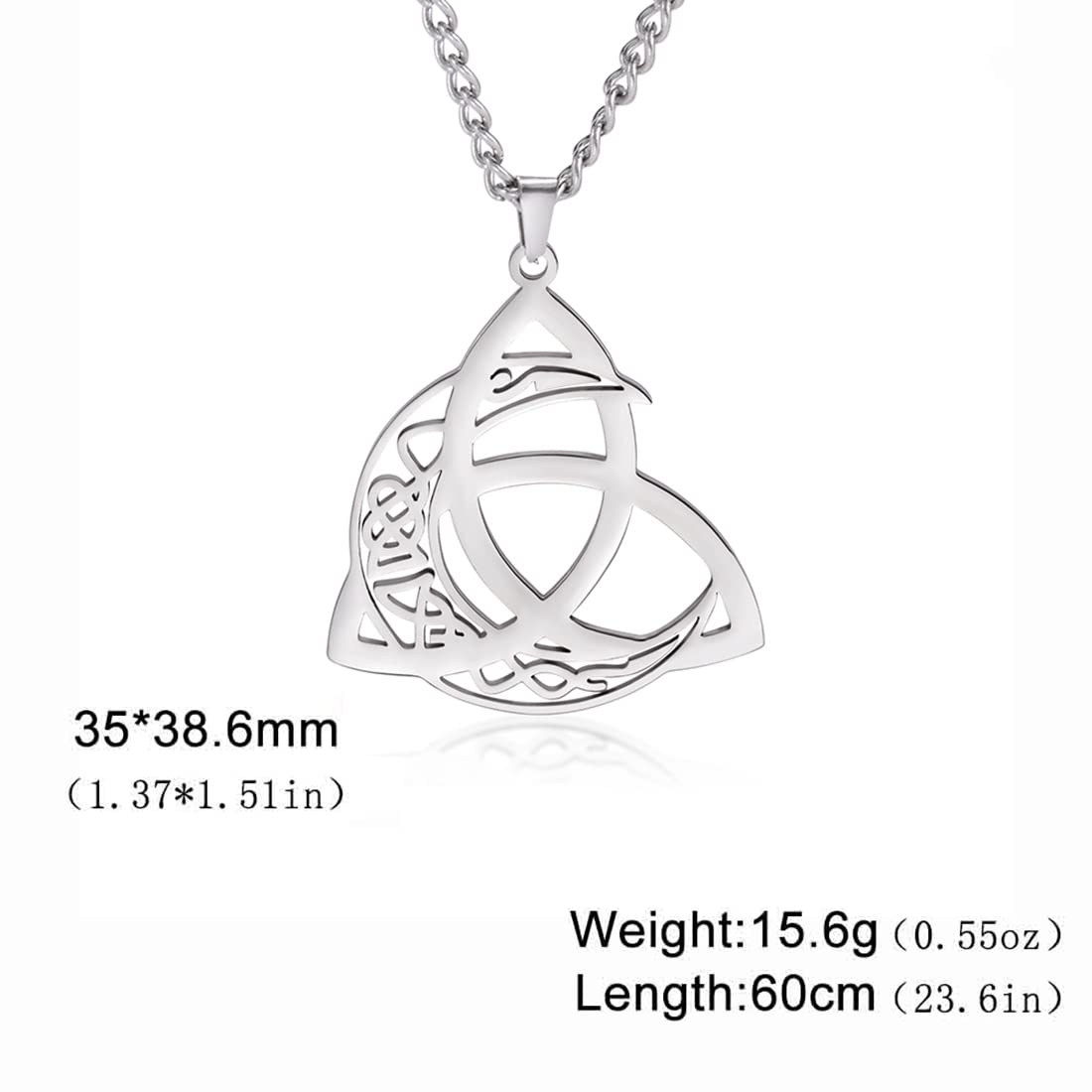 EUEAVAN Necklaces collana luna celtica mezzaluna Trinity vintage