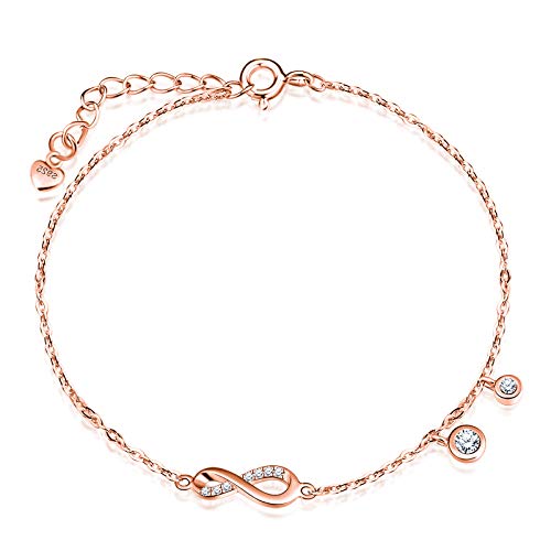 INFINIONLY Fashion Bracelets bracciale infinito oro rosa argento 925
