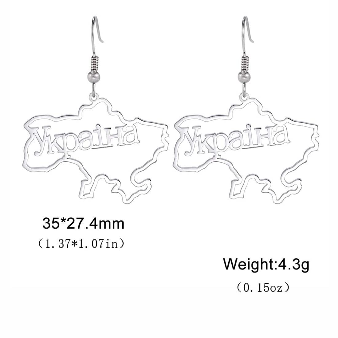 EUEAVAN Earrings b orecchini ucraina mappa tridente