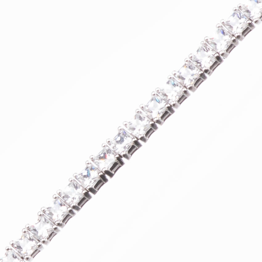 Chic Ad Hoc Bracciali Tennis Carré Argento Zirconi