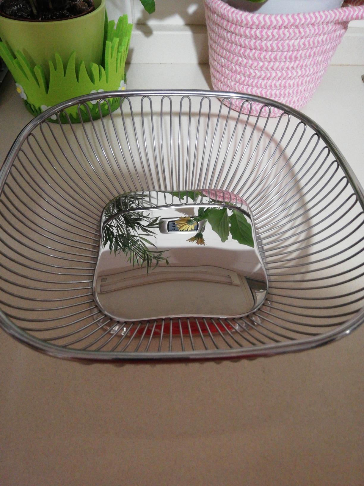 Alessi 845 Cestino Filo Acciaio Quadrato 23x23 cm