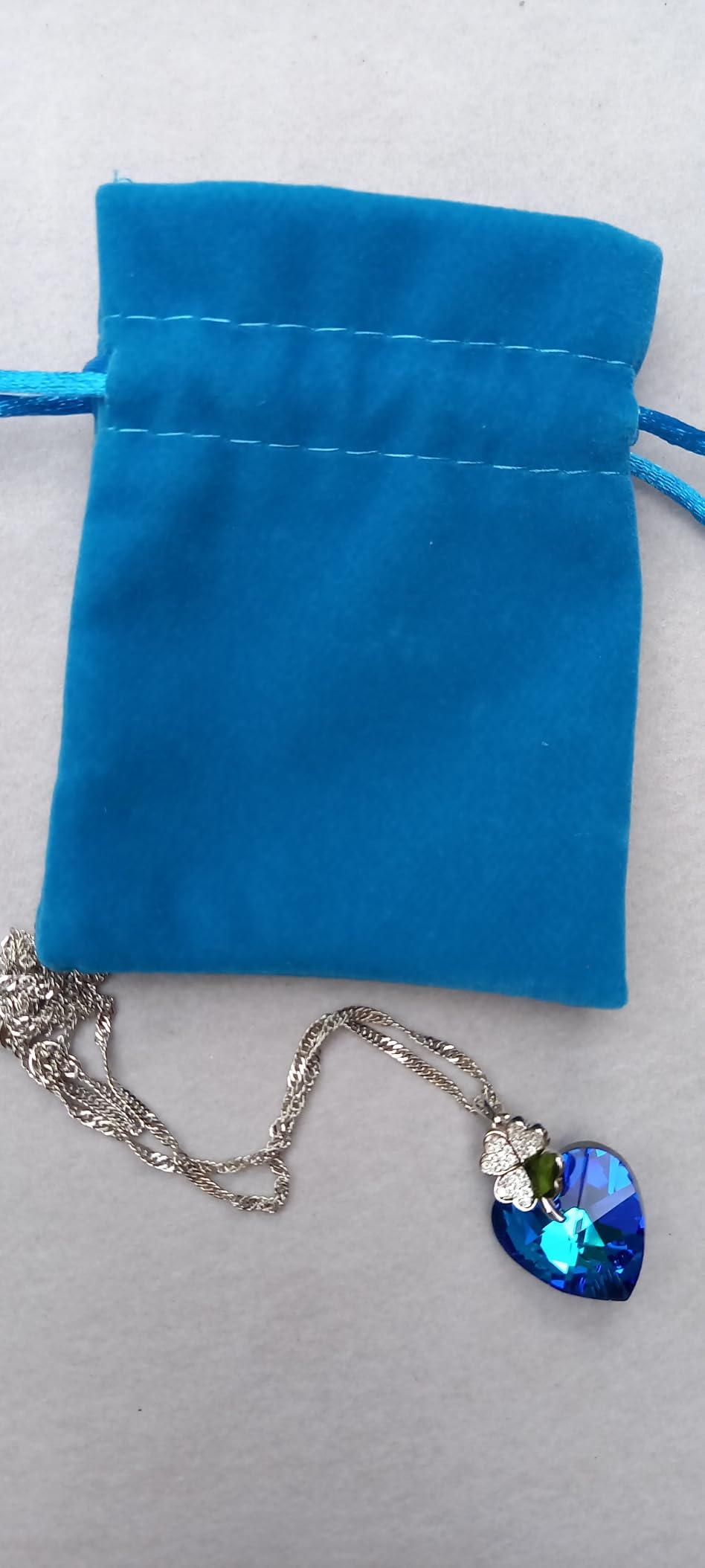 INFINIONLY Fashion Necklaces collana cuore blu oceano 45 cm