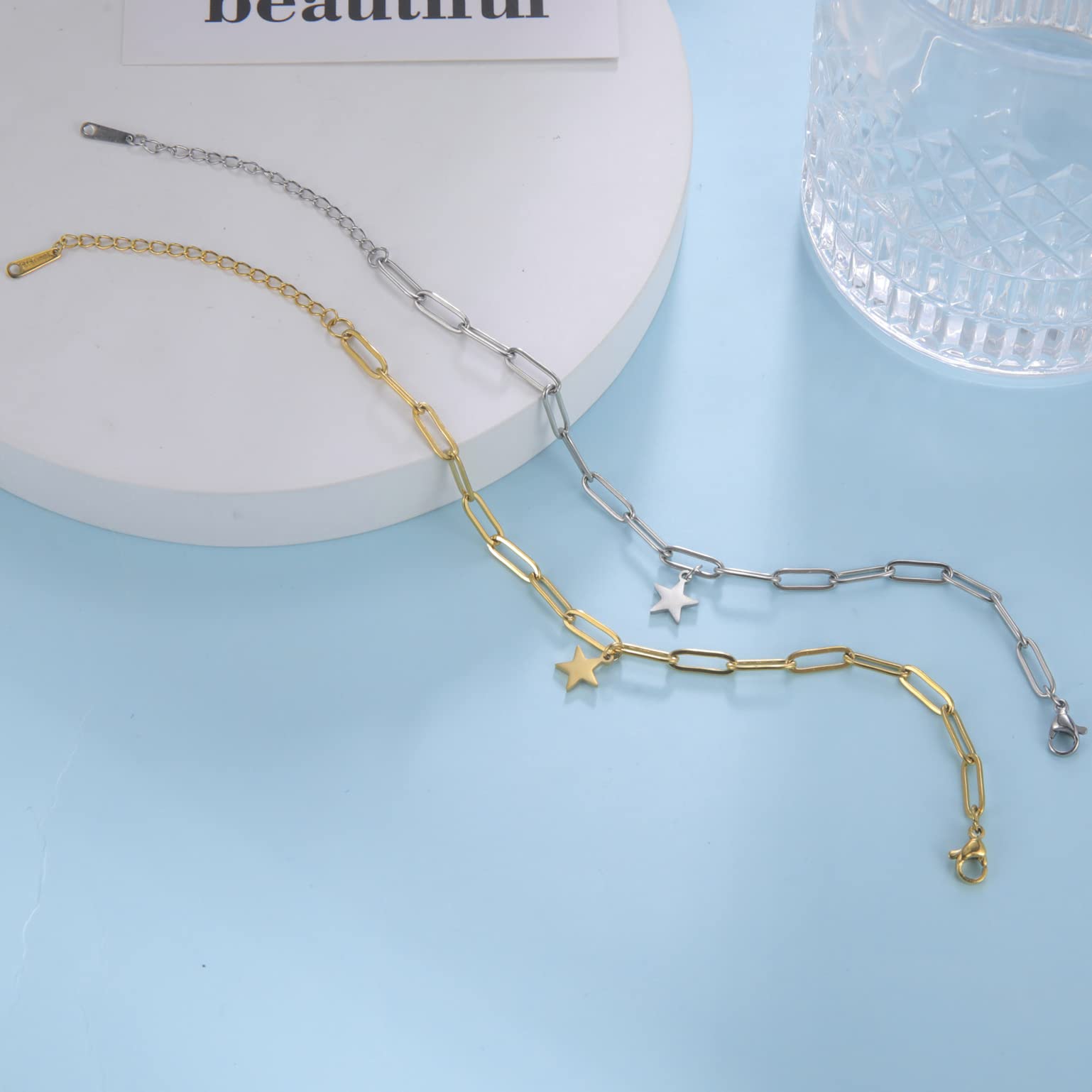 EUEAVAN Stella bracciale acciaio inox con clip personalizzata