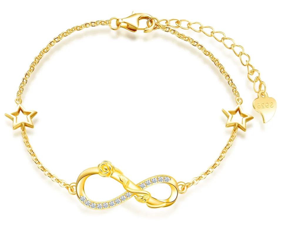 INFINIONLY Fashion Bracelets Bracciale Argento Stella Zirconi