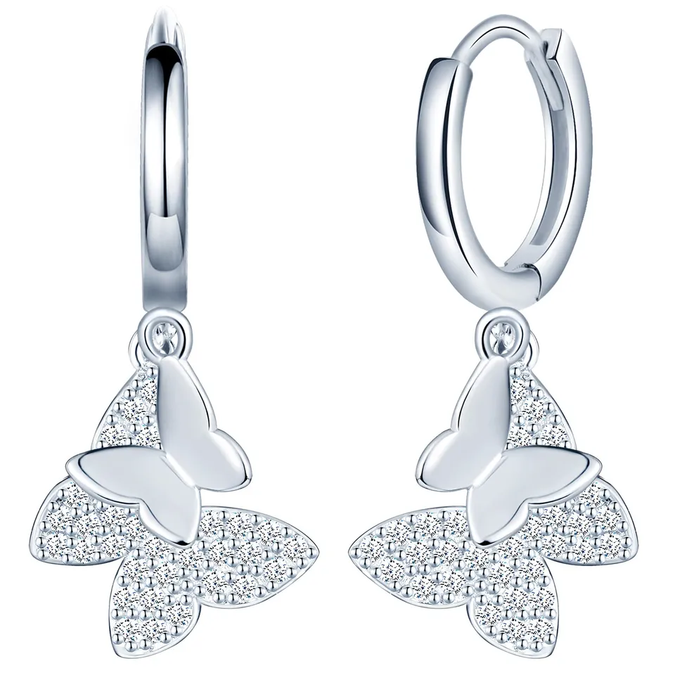 INFINIONLY Fashion Orecchini Farfalla Argento 925 Zirconi