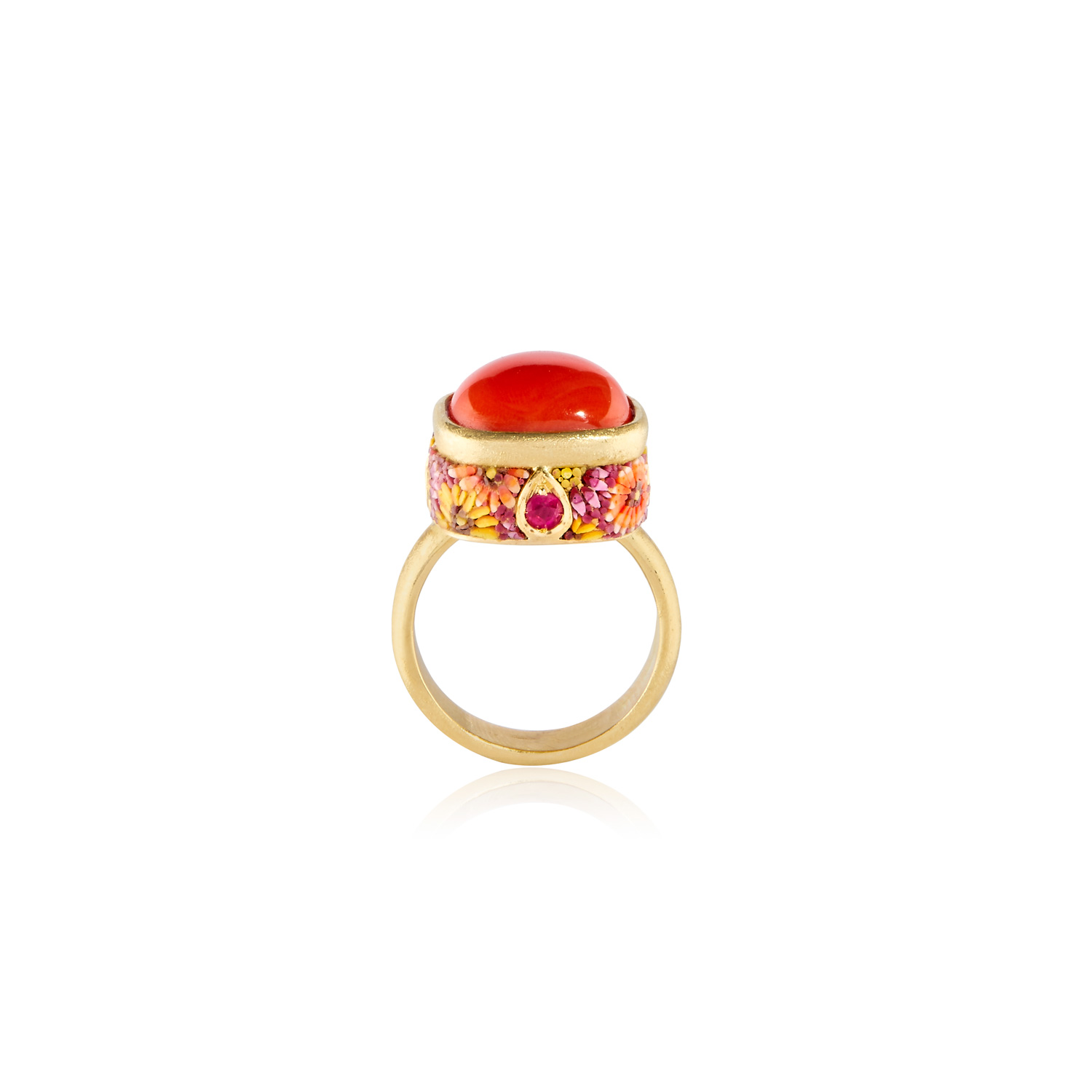 Le Sibille Purple Ring anello oro corallo rubini