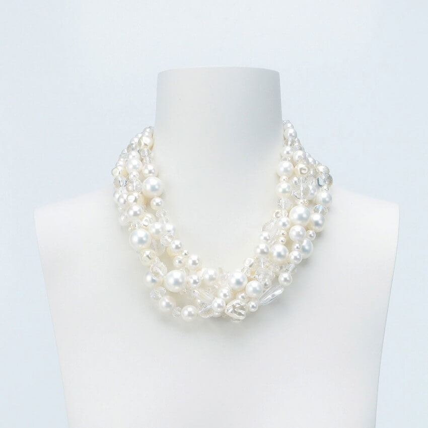 Chic Ad Hoc Collana torsade multifili perla