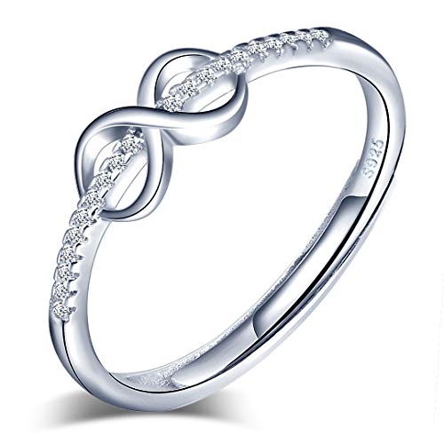 INFINIONLY anello infinito argento 925 zircone regolabile