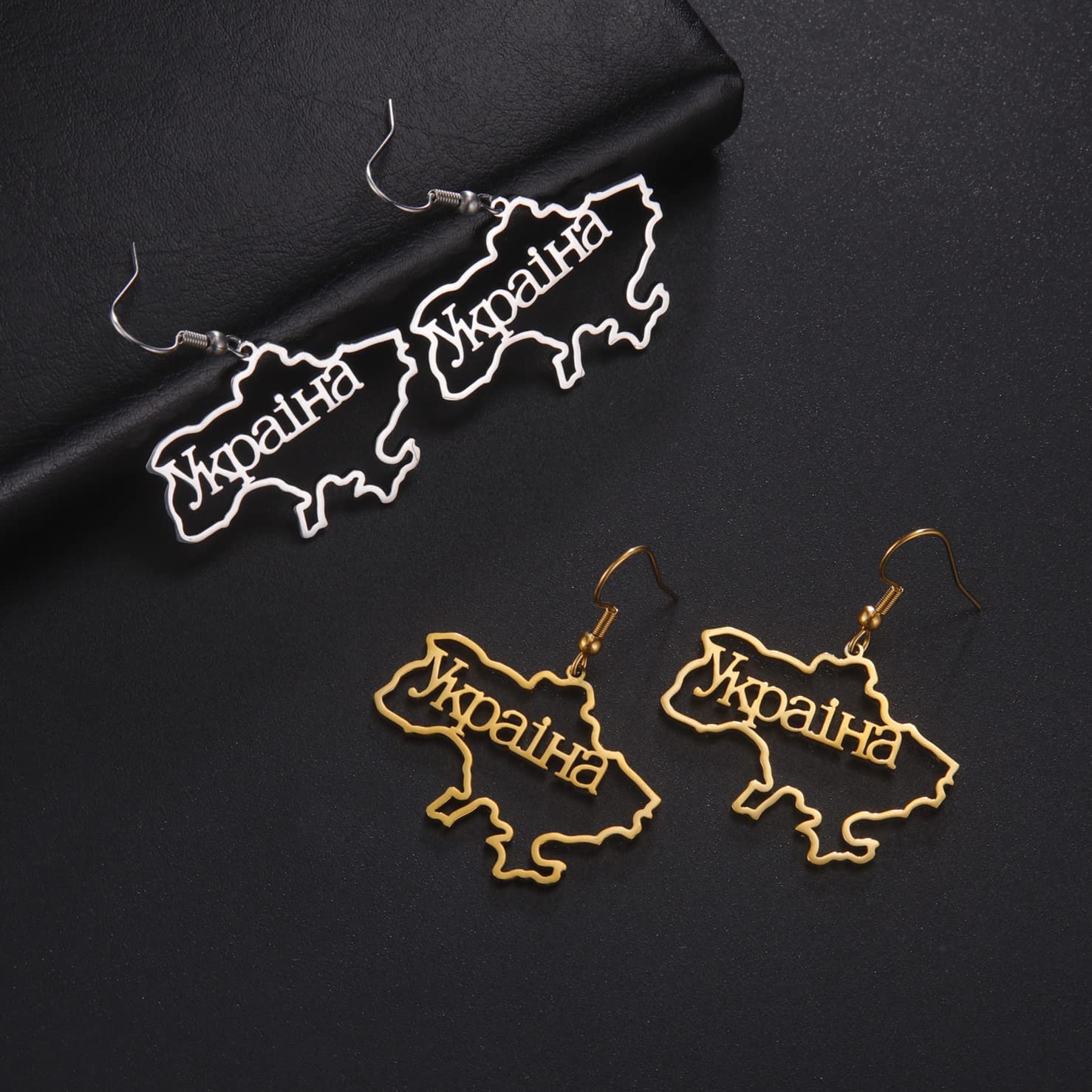 EUEAVAN Earrings b orecchini ucraina mappa tridente