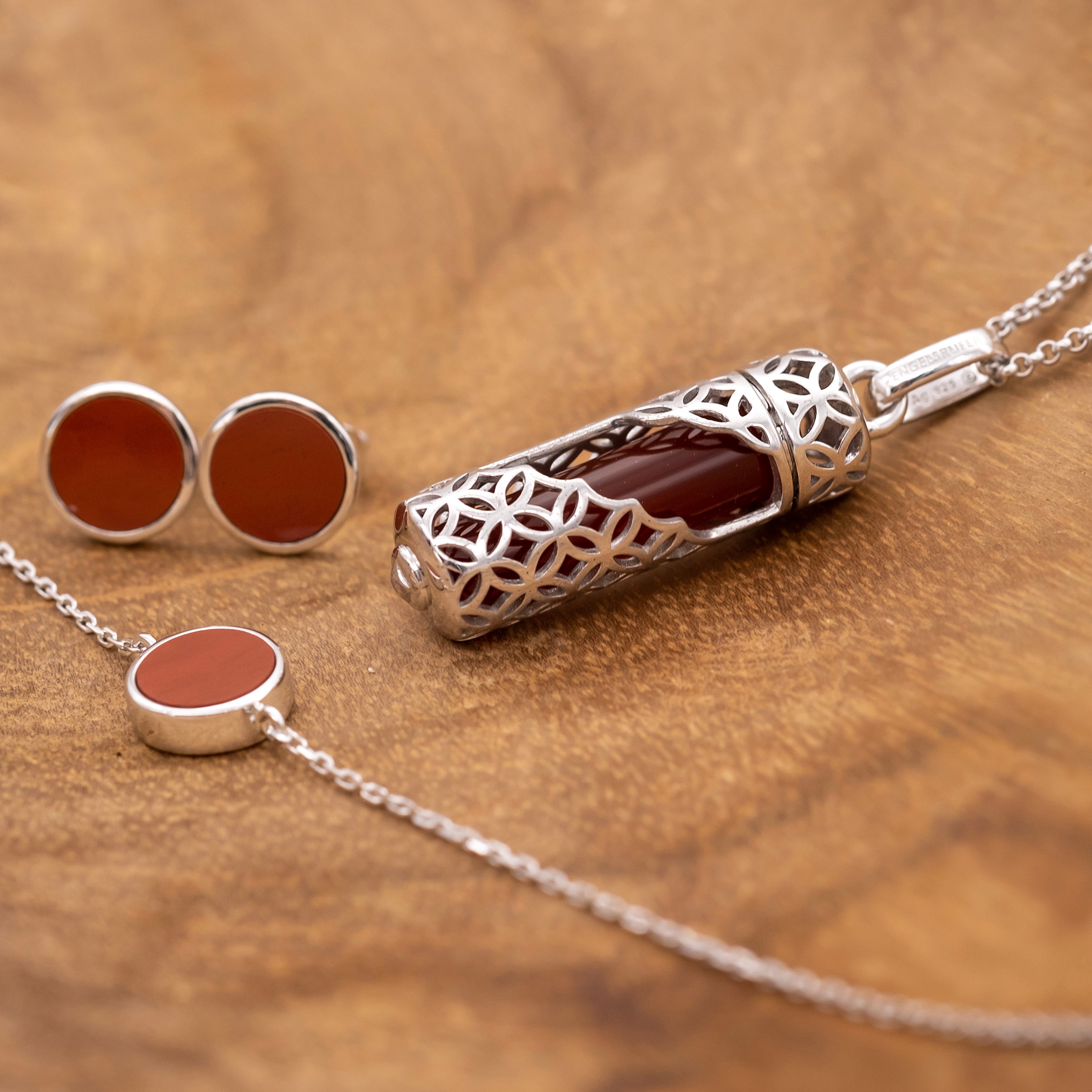 Engelsrufer Bracciale Argento 925 Diaspro Rosso