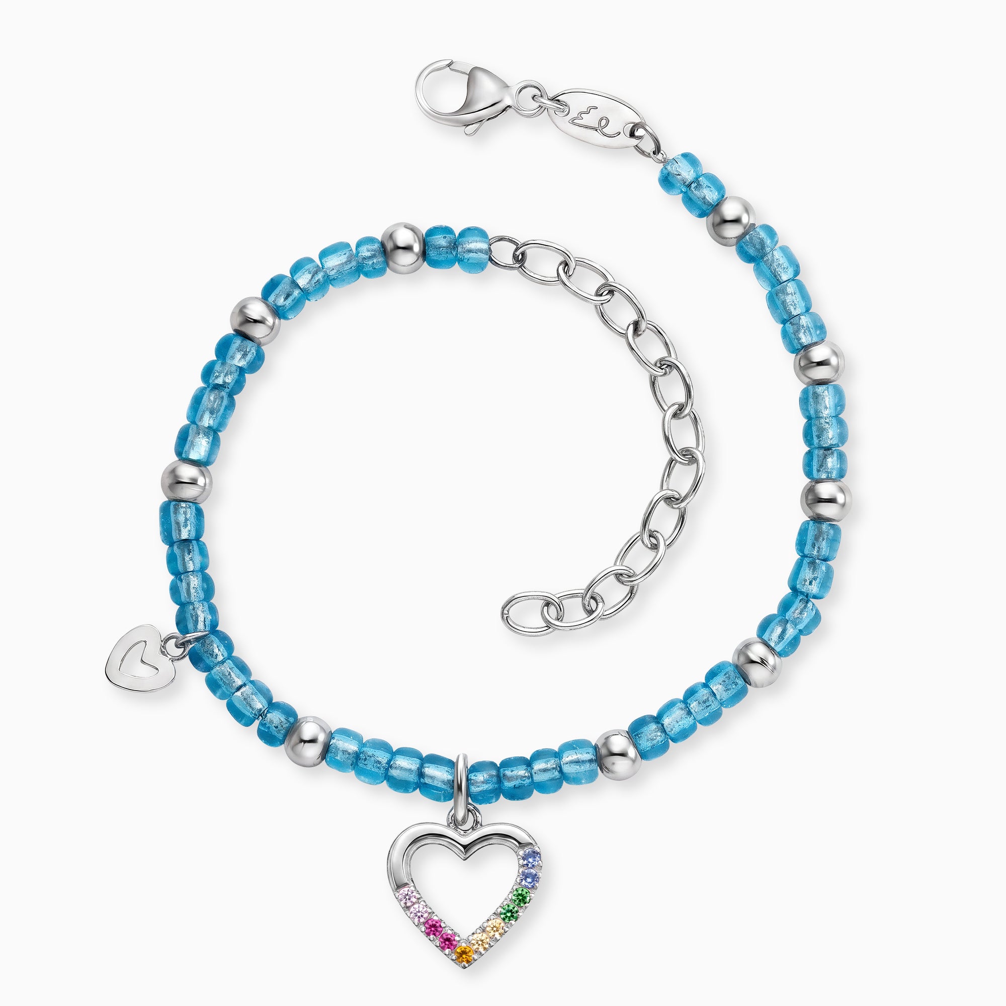 Engelsrufer Kinder bracciale acciaio cuore zirconi multicolor