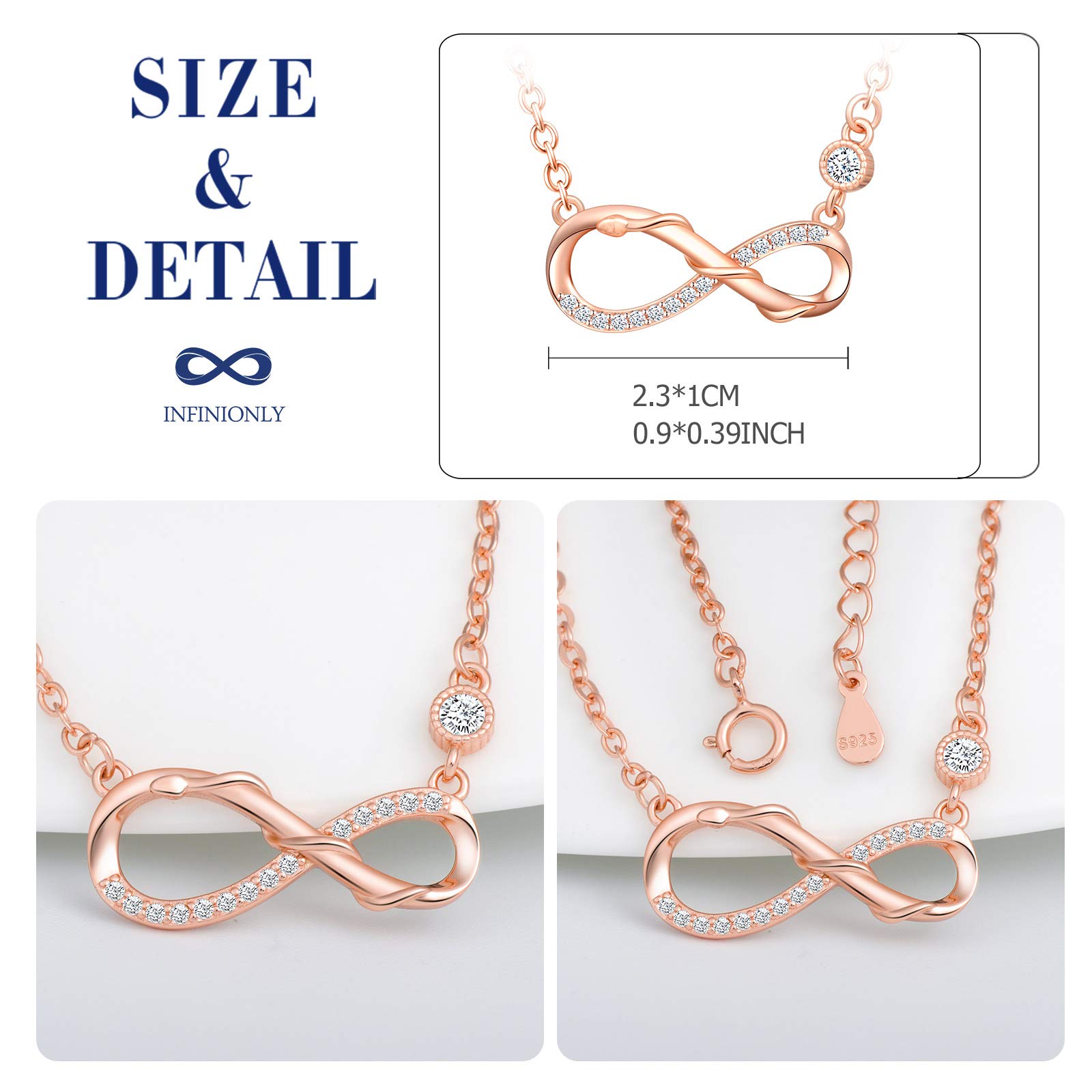 INFINIONLY Fashion Infinito Collana Oro Rosa Serpente