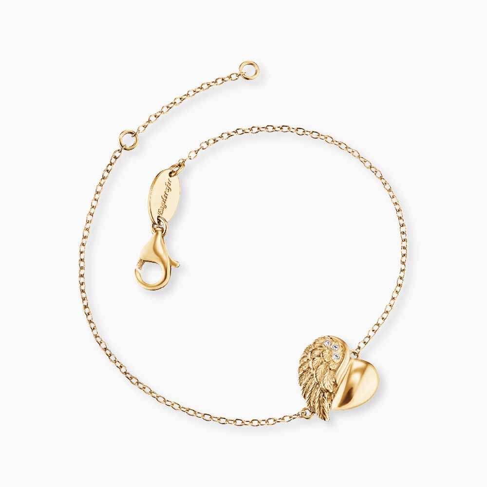 Engelsrufer Herzflügel Bracciale argento 925 oro zirconi