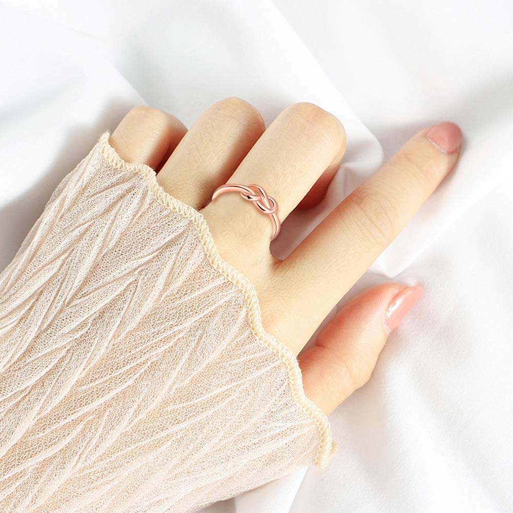 INFINIONLY Anello Infinito Argento 925 Oro Rosa Regolabile Donna