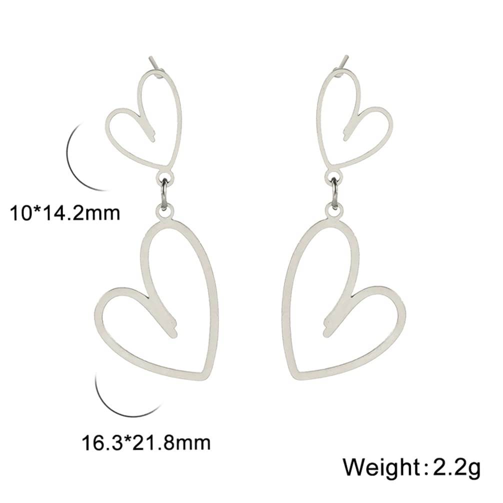 EUEAVAN Earrings orecchini cuore asimmetrici argento