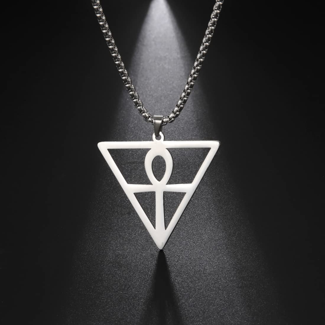 EUEAVAN Necklaces collana Ankh croce argento acciaio