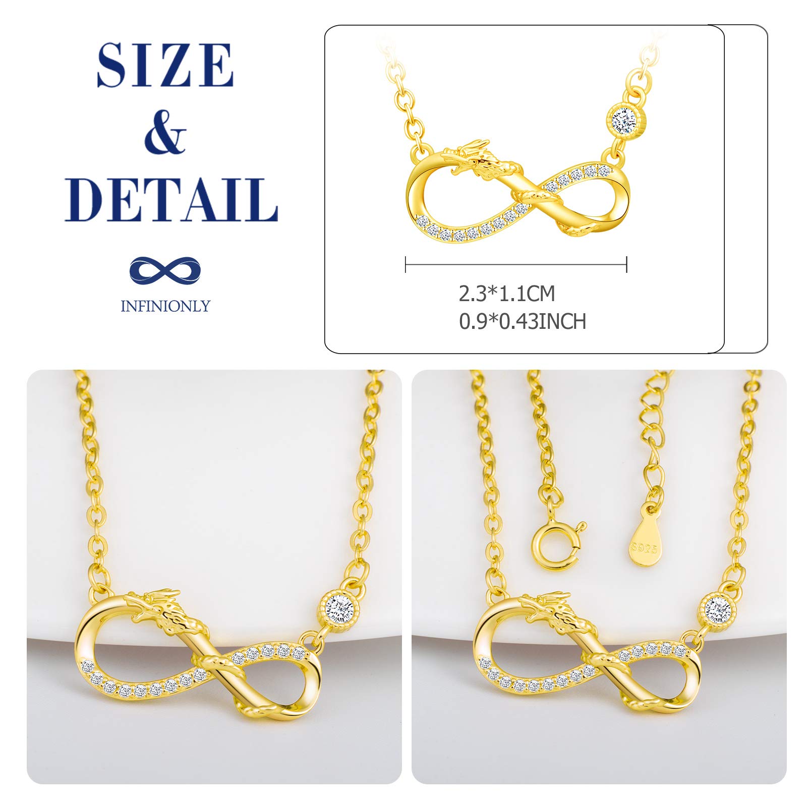 Infinionly Fashion Gold-Necklace collana oro infinito