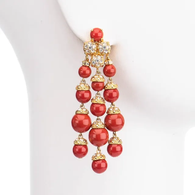 Chic Ad Hoc Orecchini clip ciuffo oro rosso orecchini