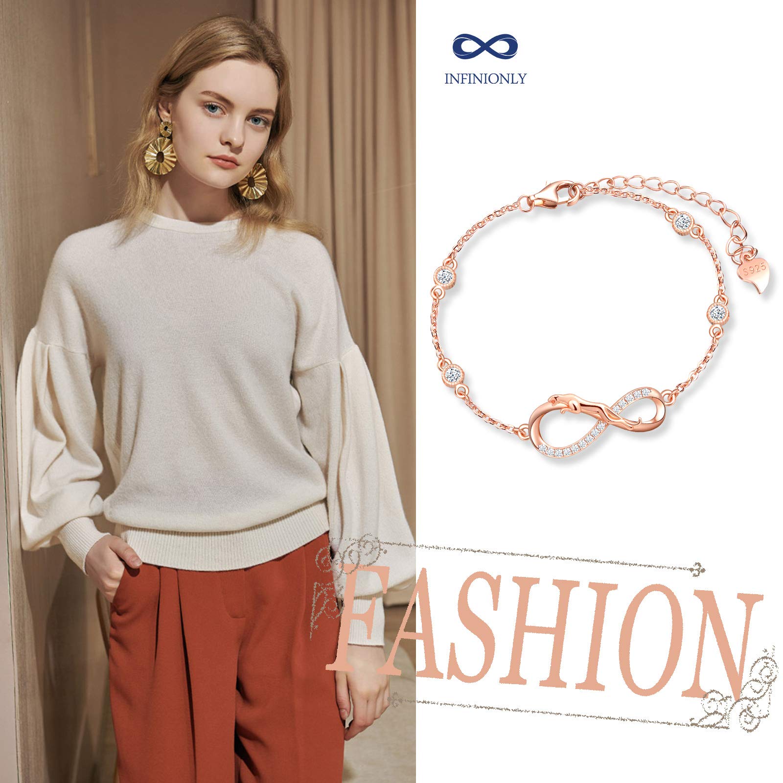 INFINIONLY Fashion Bracelets bracciale argento 925 diamante