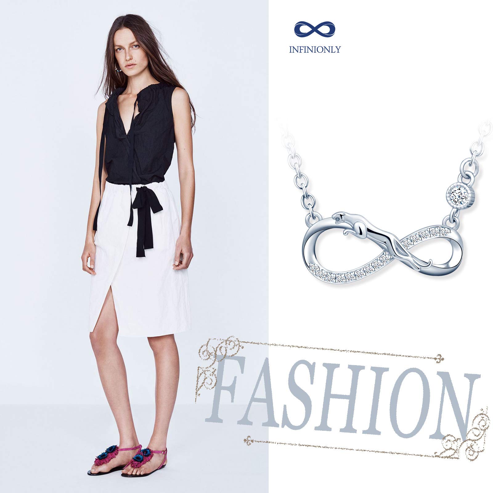 INFINIONLY Fashion Necklaces collana infinito argento 925