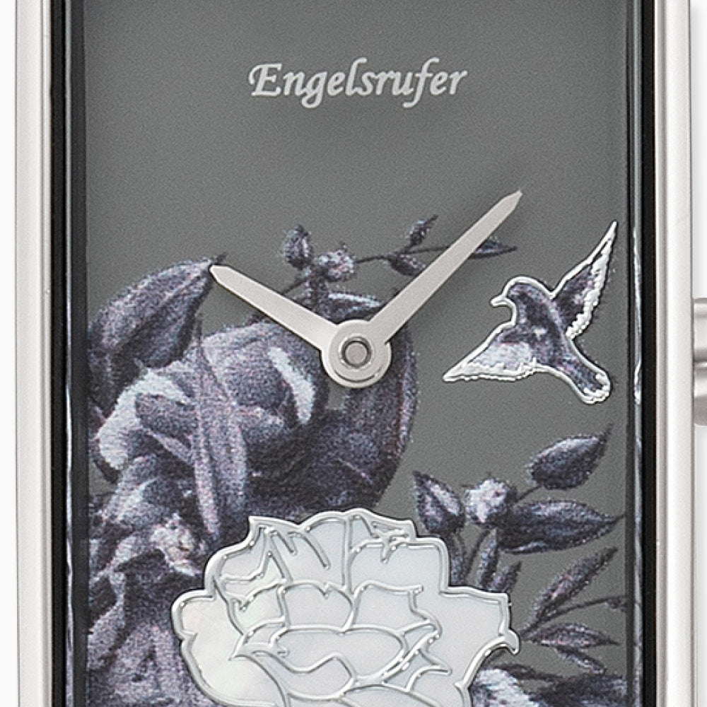 Engelsrufer Blume Orologio Acciaio Cinturino Nubuk Grigio