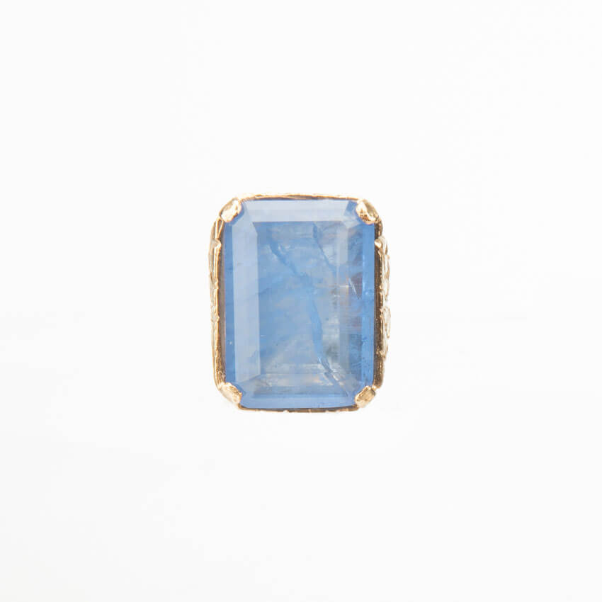 Chic Ad Hoc Anelli argento quarzo blu rettangolare