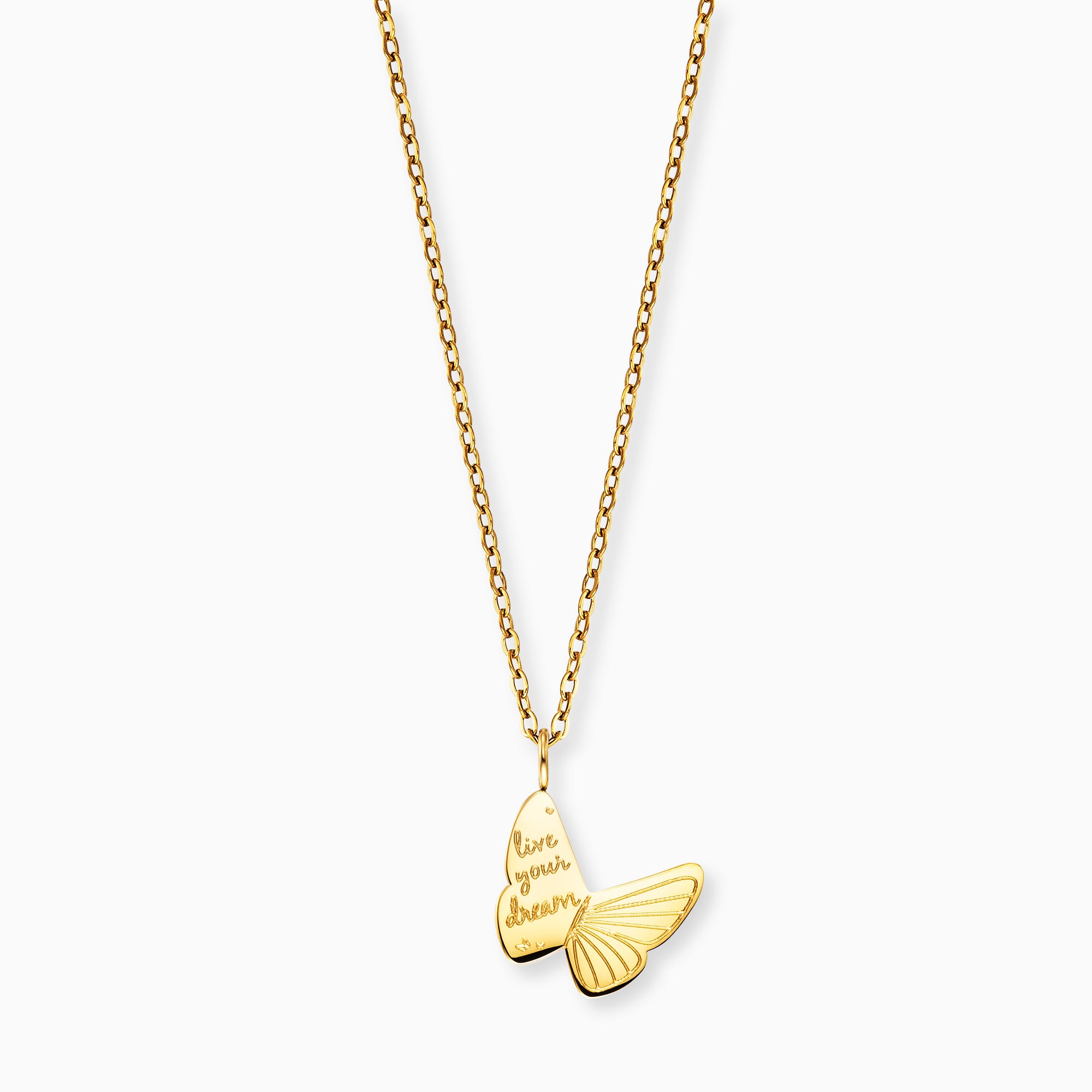 Engelsrufer MySteel Dream collana acciaio oro con biglietto