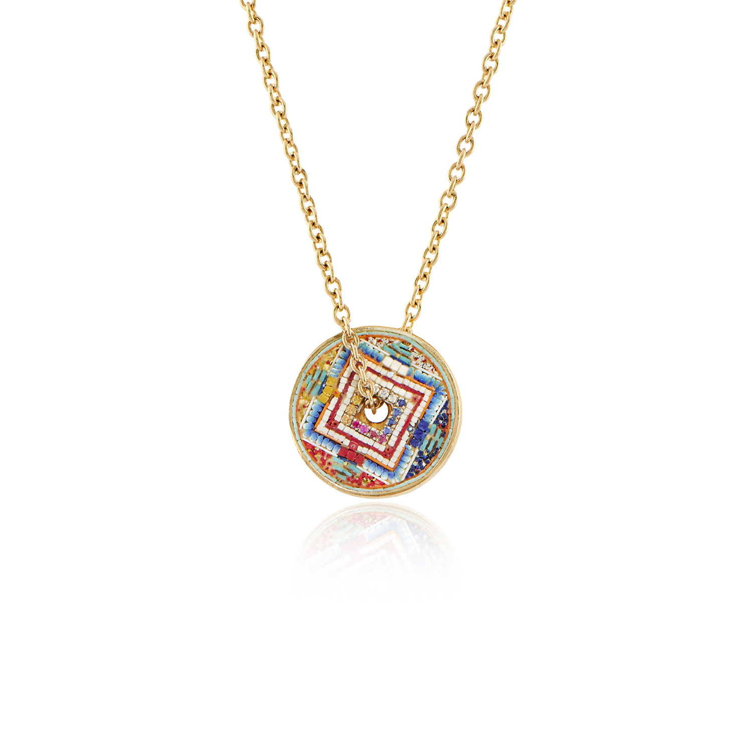 Le Sibille Mandala Necklace Collana Oro Diamanti Rubini