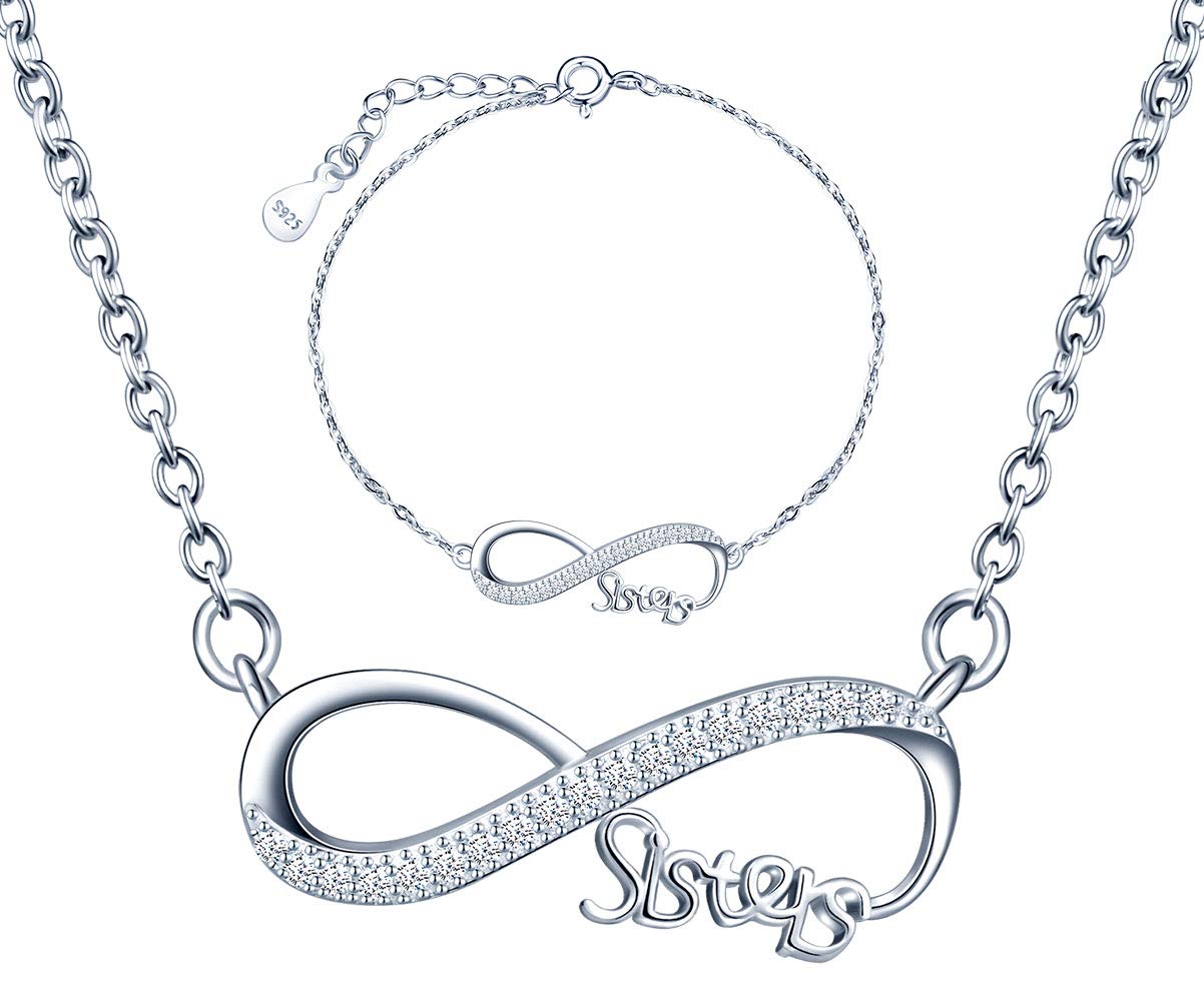 Infinionly Fashion parure argento 925 collana bracciali infinito