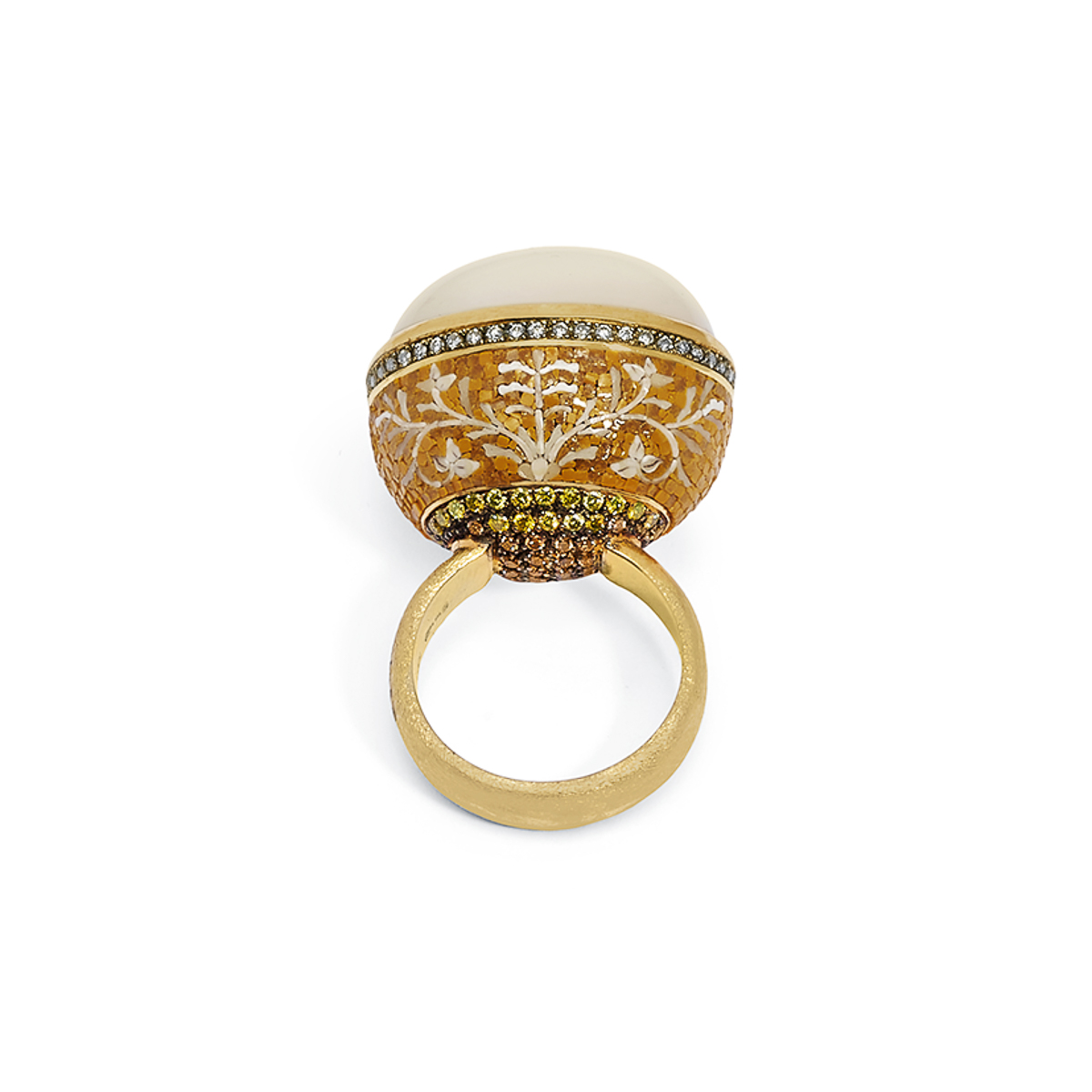 Le Sibille Domus Aurea Ring oro moonstone diamanti