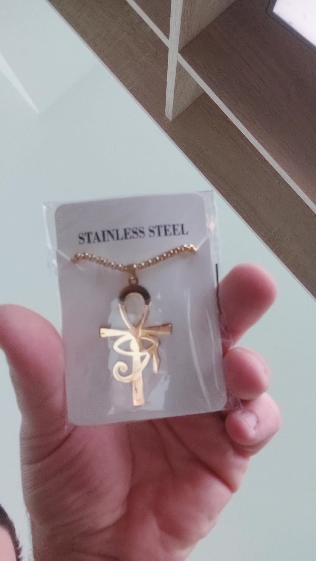 EUEAVAN Croce Ankh Occhio Horus Collana argento amuleto