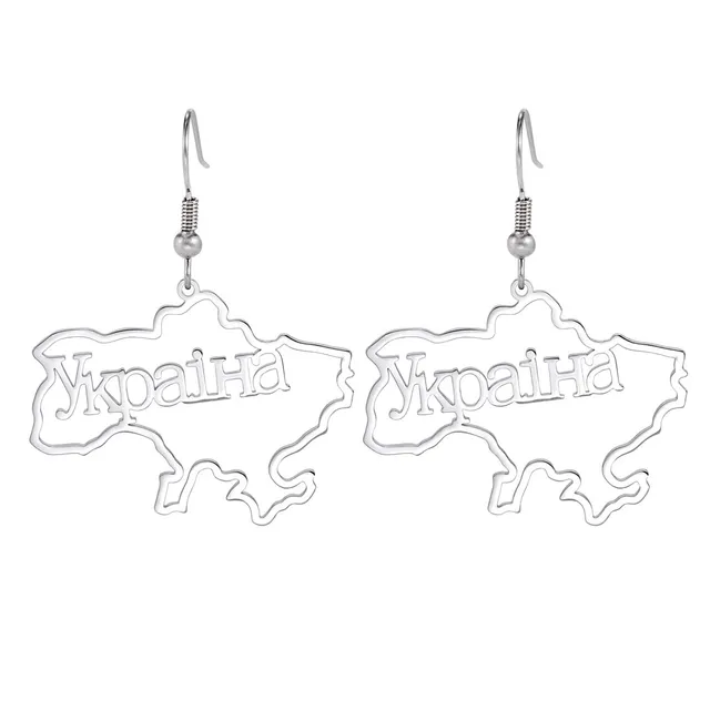 EUEAVAN Earrings b orecchini ucraina mappa tridente