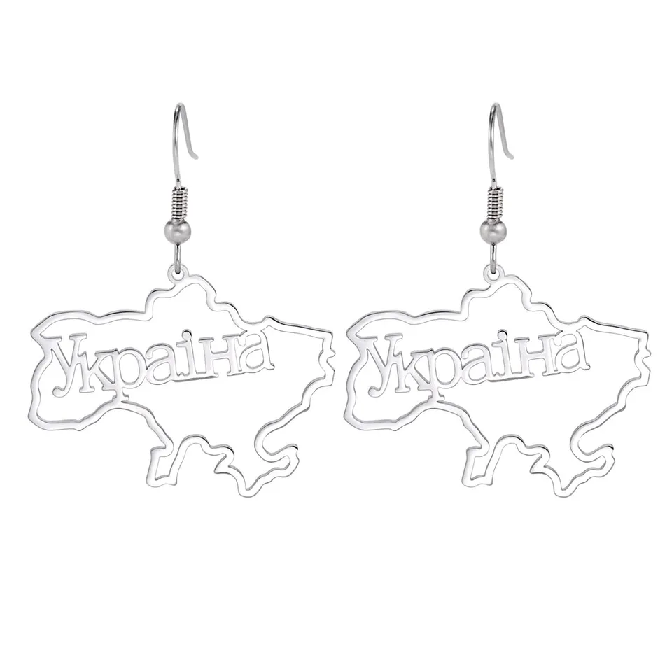 EUEAVAN Earrings b orecchini ucraina mappa tridente