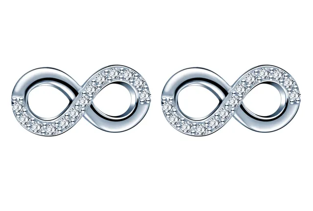 Infinionly Orecchini Infinito Argento 925 Zirconi Donna