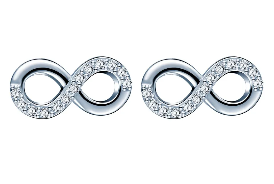 Infinionly Orecchini Infinito Argento 925 Zirconi Donna