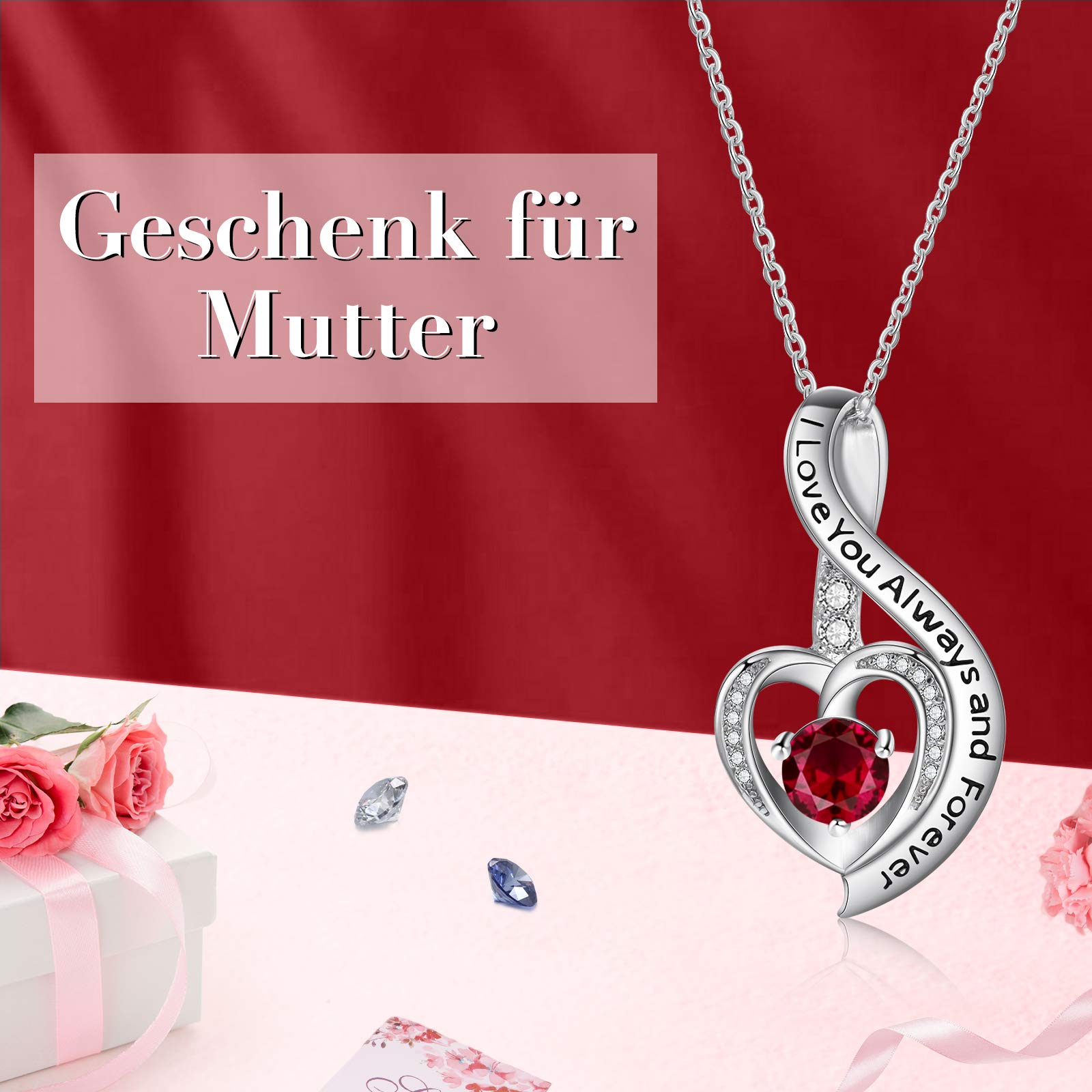 Jessemade Gioielli Collana Cuore Argento 925 Mamma
