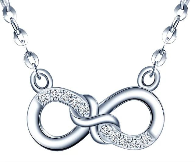 INFINIONLY Fashion Mini Infinito Collana Argento 925 Zircone