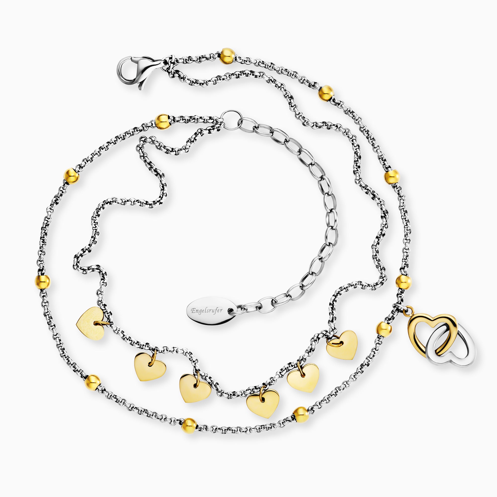 Engelsrufer Cavigliera Acciaio Cuori Bicolor Ali